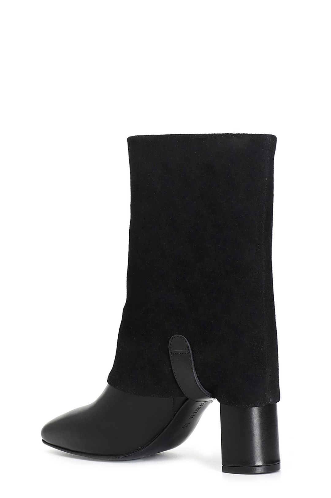 Tronchetto donna CafèNoir in pelle con maxi risvolto in bimateriale LB4403
