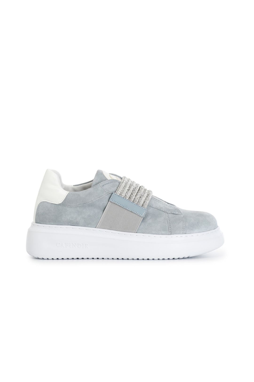 Sneakers Cafènoir in camoscio con fascia strass jeans DE5015