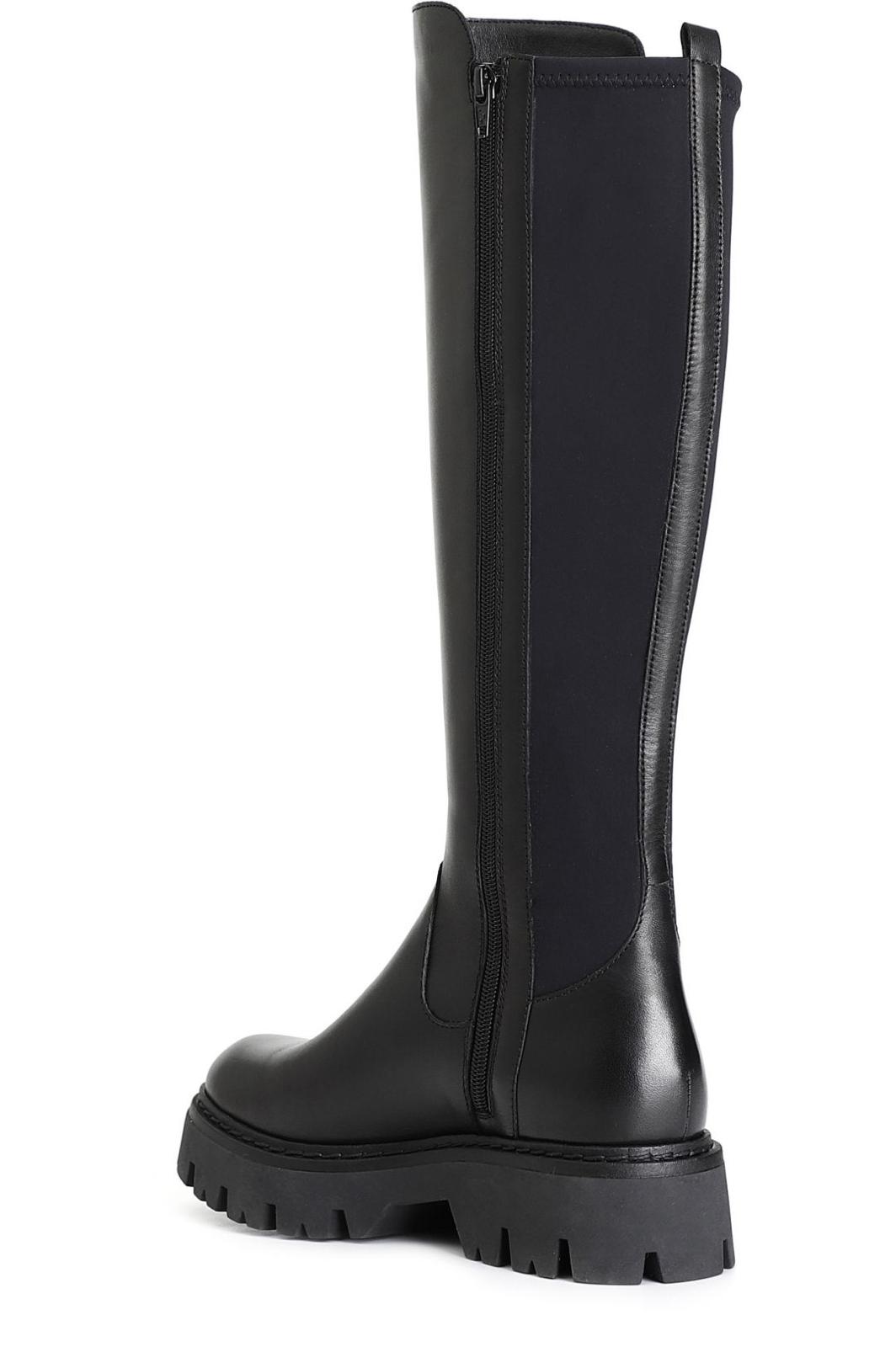 Stivale in pelle e lycra nero FM1017