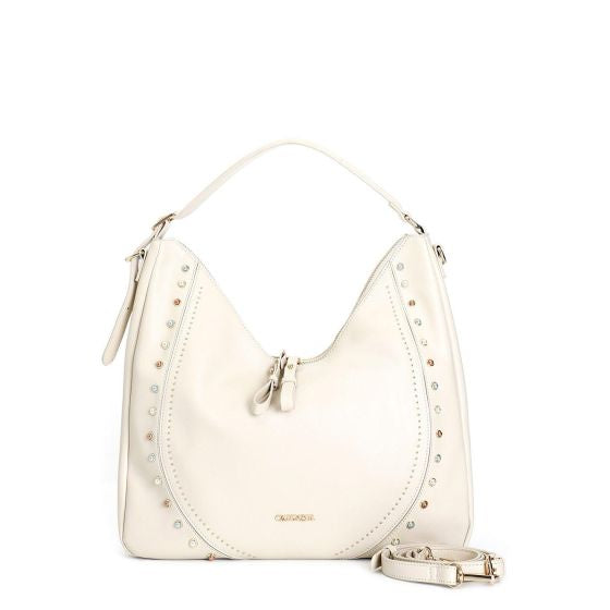 Borsa Cafènoir Sacca elegante color avorio firmata CafèNoir arricchita di pietre cabochon NI0818