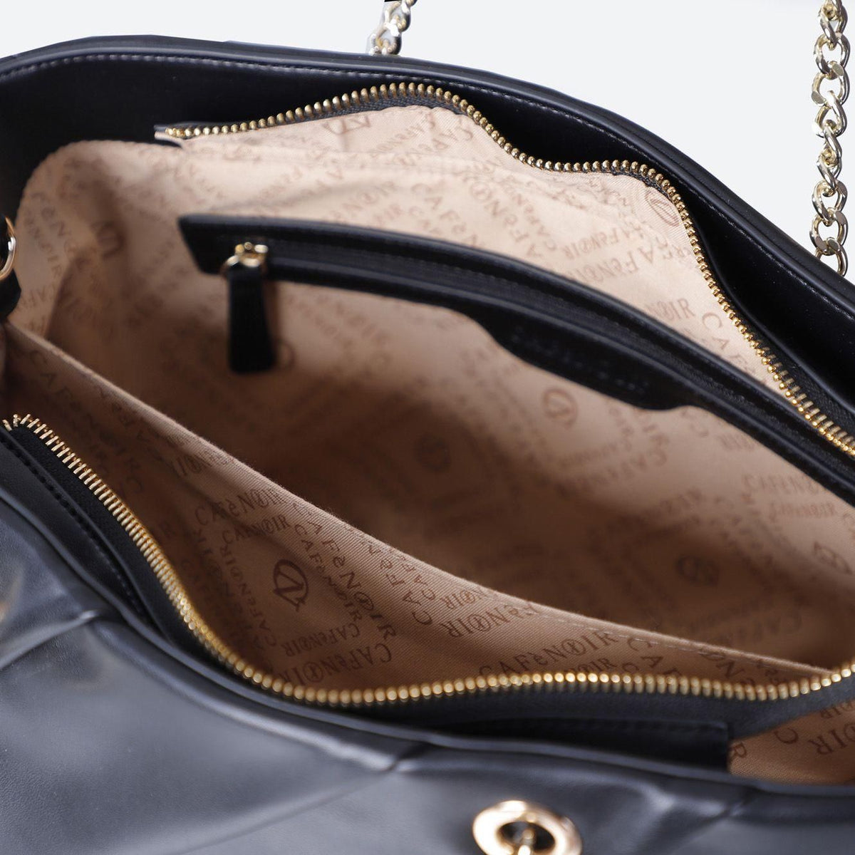 Borsa Shopping con plissettatura di CafèNoir e manici con catena WD0908