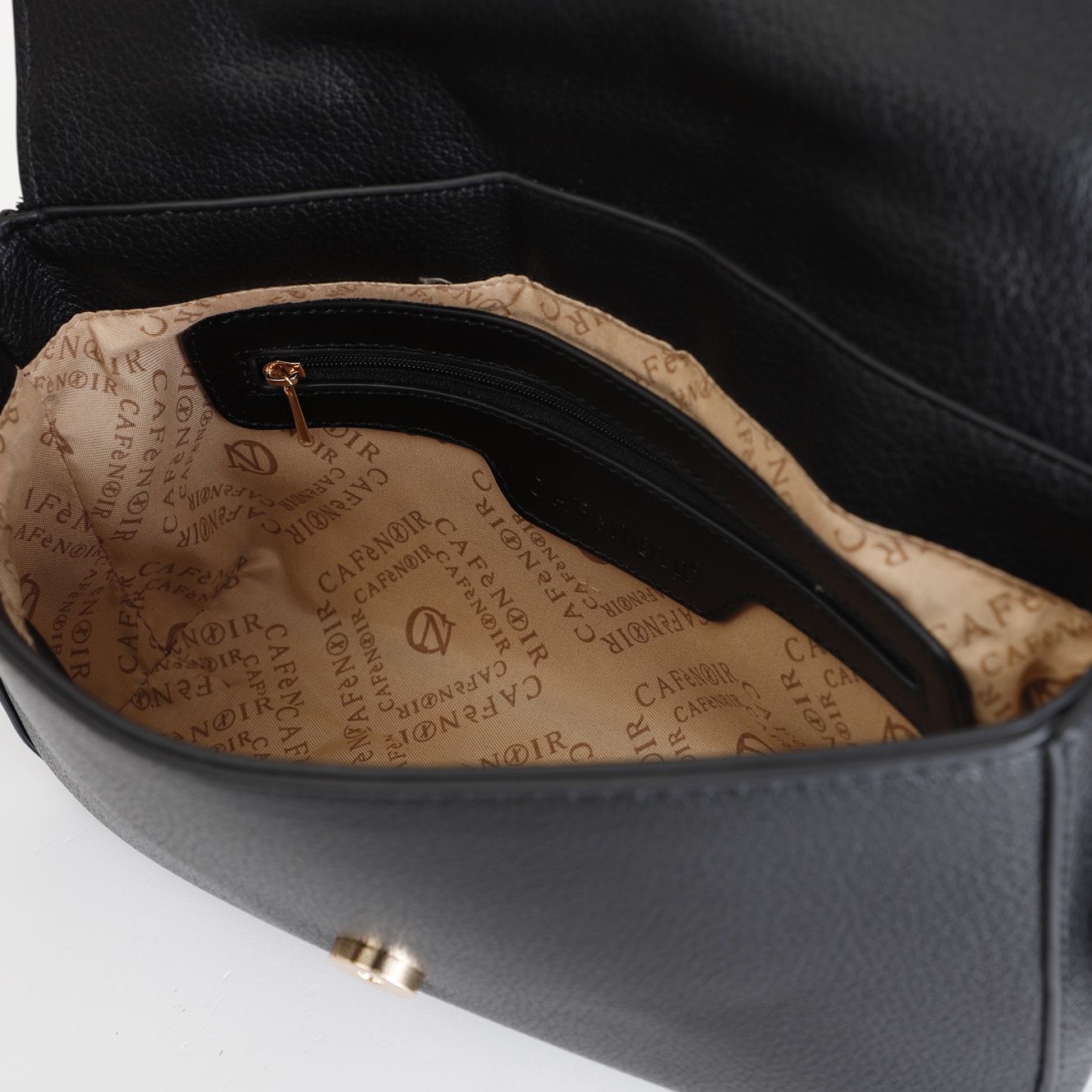 Borsa Cafènoir Tracolla con pattina con infilatura di mignon, nero MB0805