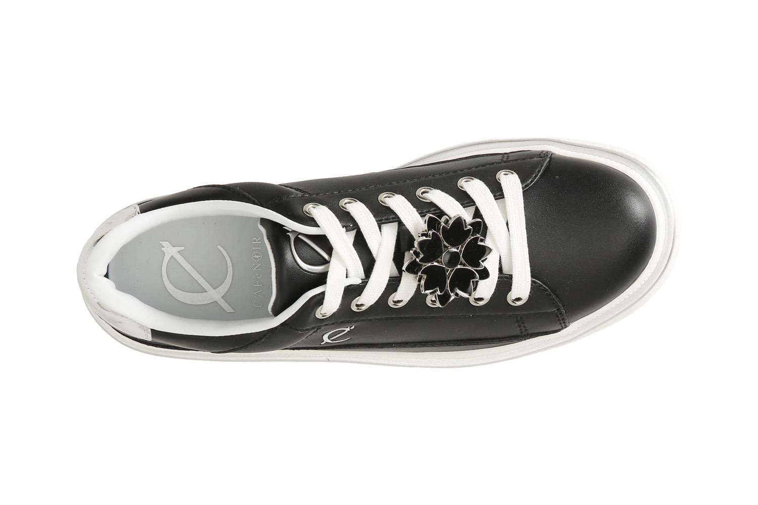 Sneakers bianca/nera Cafènoir in Vera pelle DS1013