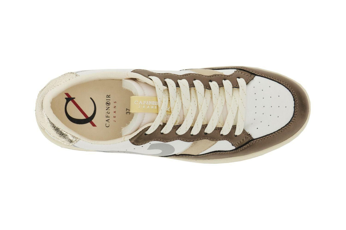 Sneakers donna in pelle di CafèNoir con riporti in laminato DD1002