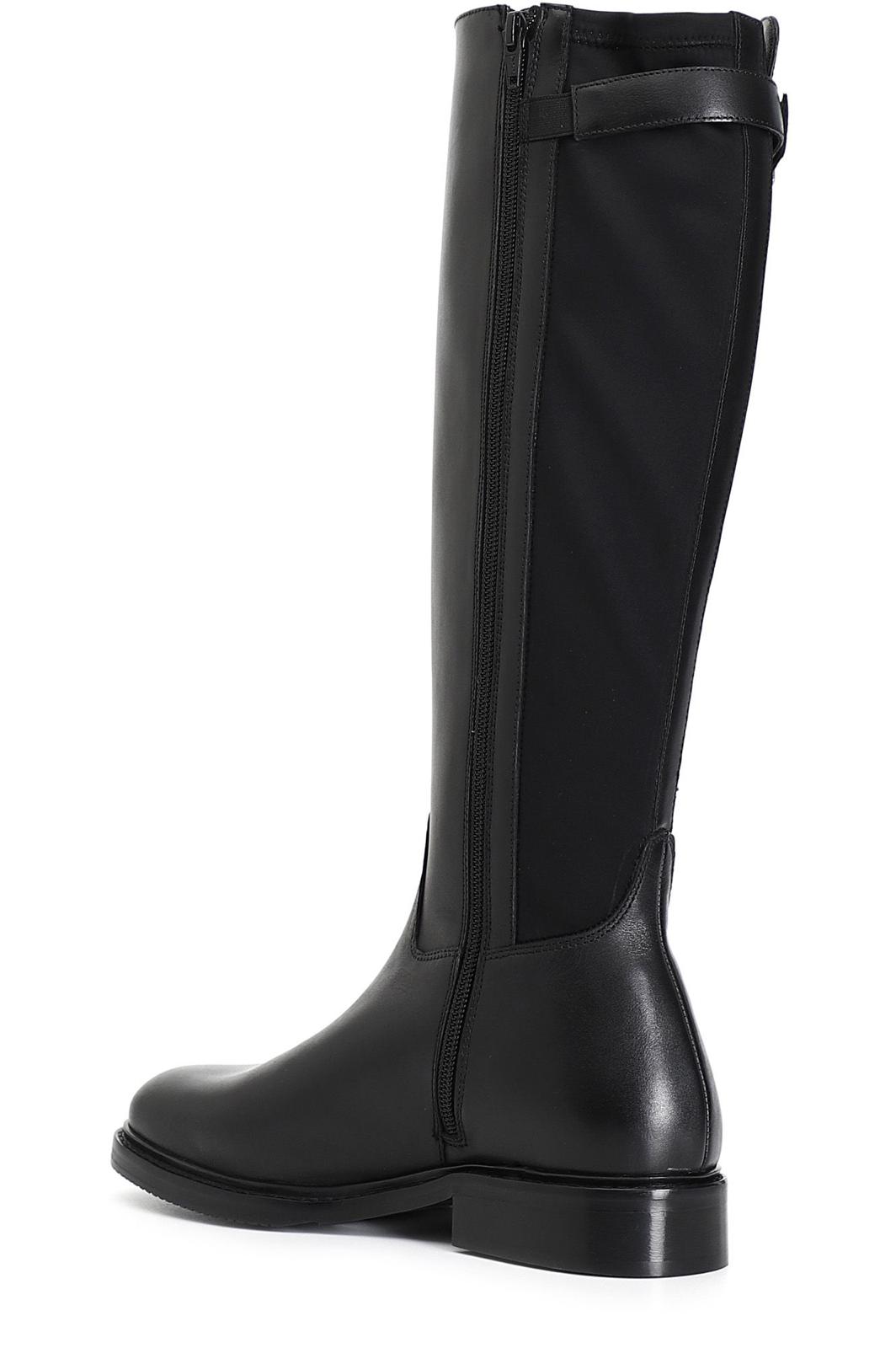 Cafènoir HC1003 Stivale da donna in pelle e lycra stretch con fibbia a decoro