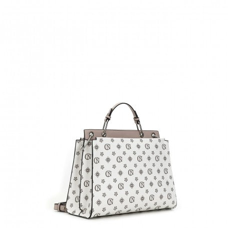 Borsa Cafe Noir BAULETTO CON LOGATO FLOREALE E MANICI MULTICOLORE - ZB0202