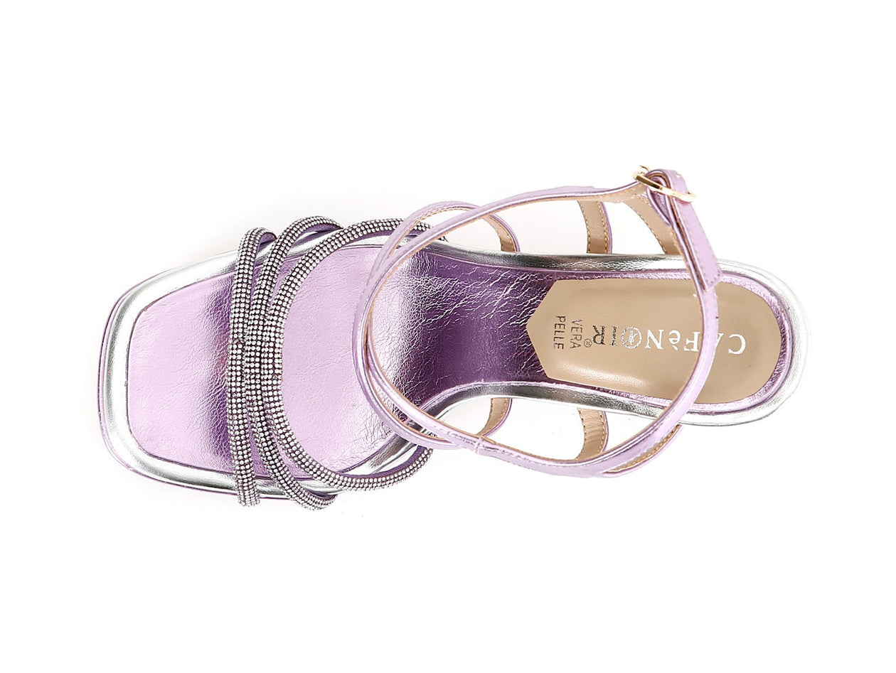CafèNoir Sandalo Elegante Platform con Cinturini Microstrass MD9003