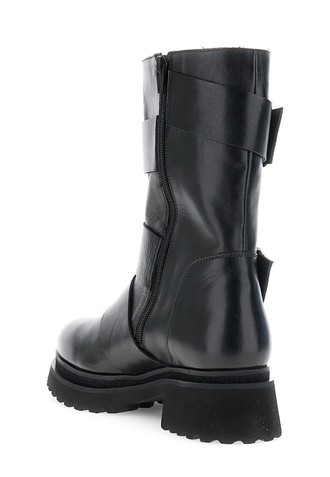 Tronchetti Cafènoir a tubo in pelle maxi fibbie nero FD1004