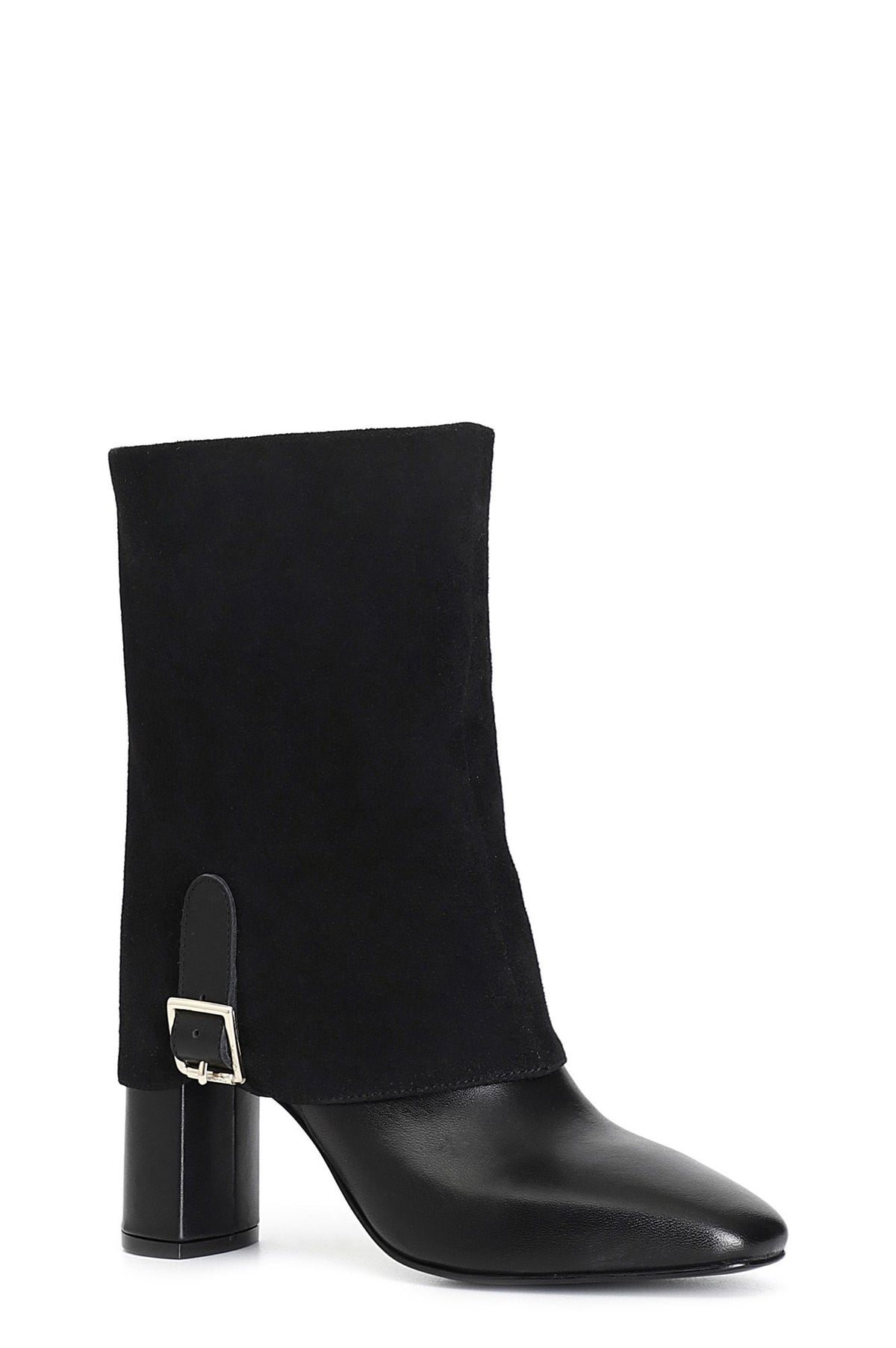 Tronchetto donna CafèNoir in pelle con maxi risvolto in bimateriale LB4403