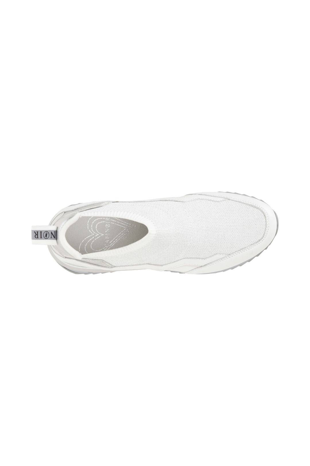 Sneakers Cafènoir slip on in tessuto lurex e pelle bianco DN9670