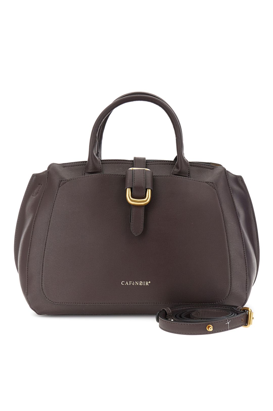 Borsa a mano effetto saffiano con tasca applicata t.moro Cafènoir WF0914